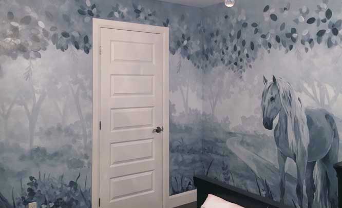 peinture-murale-chambre-foret-bleue-2
